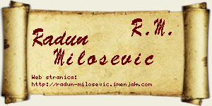 Radun Milošević vizit kartica